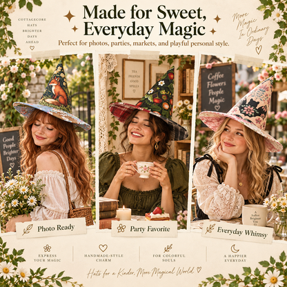🔥Last Day 49% OFF - 🧙‍♀️ ✨ Quilted Patchwork Witch Hat – Choose Your Magical Pattern