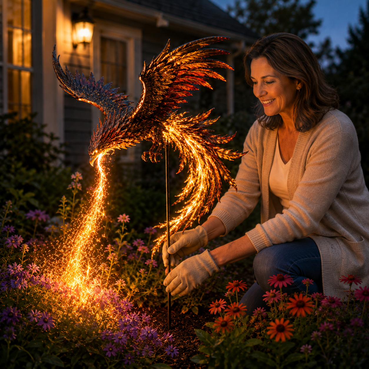 ✨Solar Powered Phoenix Fire Garden Light