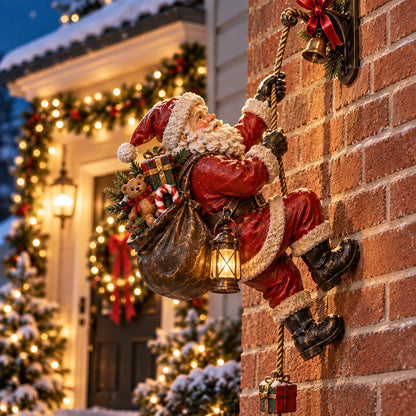 ✨Santa’s Secret Climb – Lighted Christmas Wall Decoration