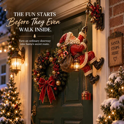 ✨Santa’s Secret Climb – Lighted Christmas Wall Decoration