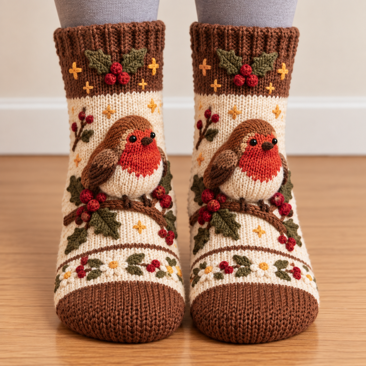 🧦🍂3D Knit Fall Cottage Cozy Socks