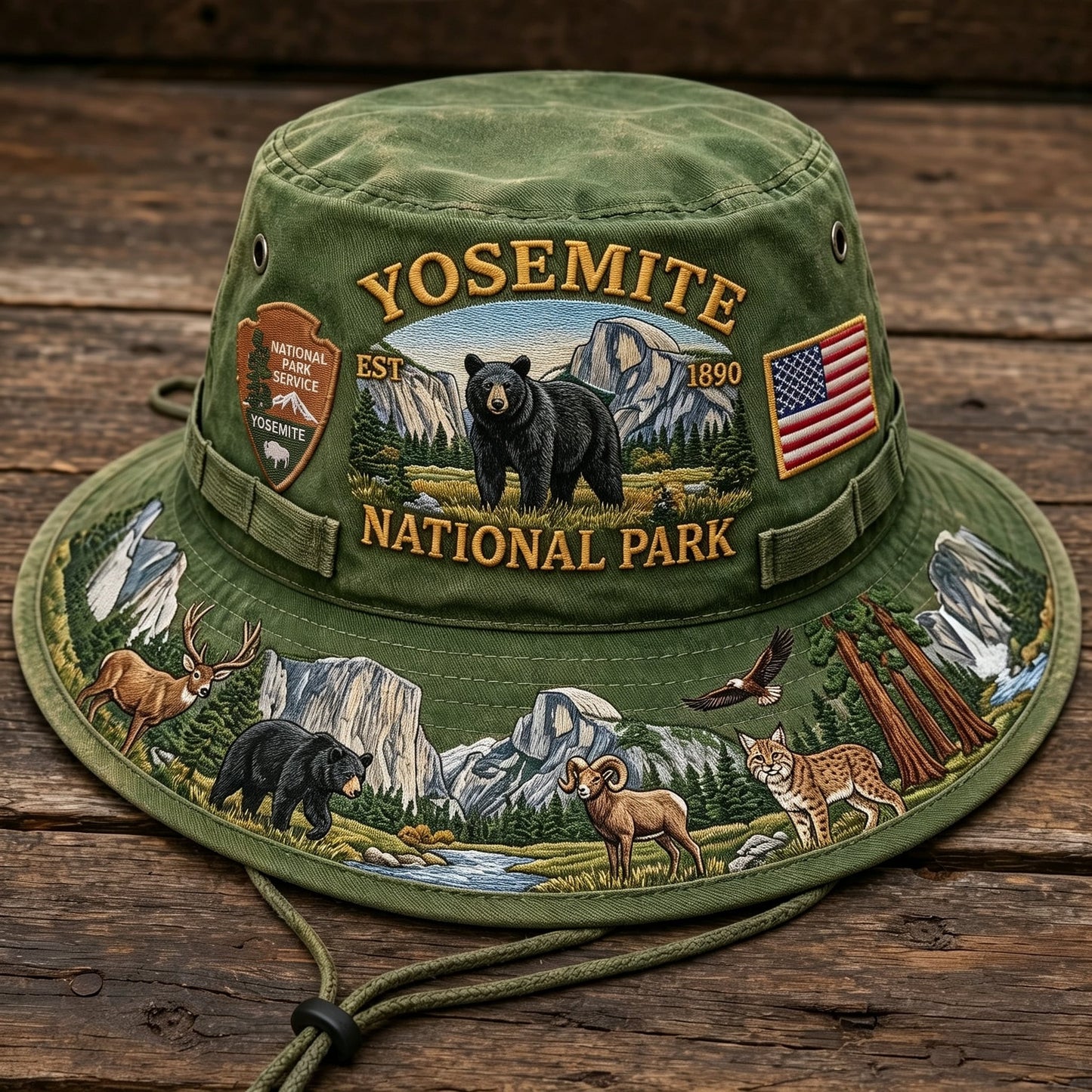 🏞️🐻 -Yosemite National Park Adventure Boonie Hat– Carry the Spirit of the Wild