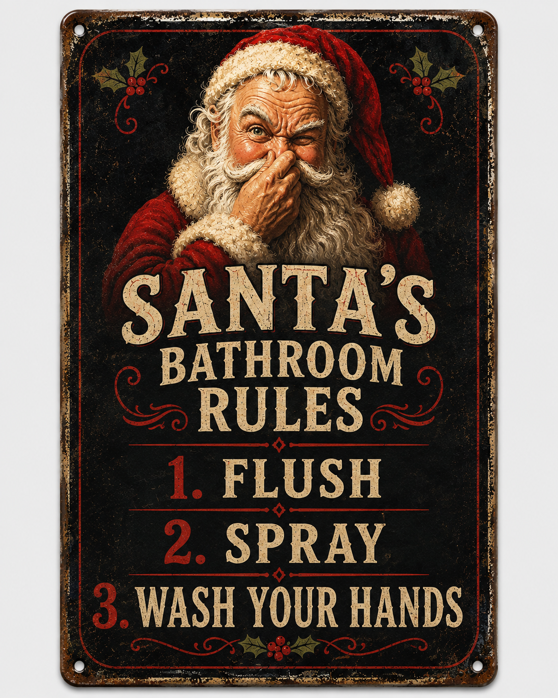 🎅🚽Santa Knows Funny Bathroom Sign