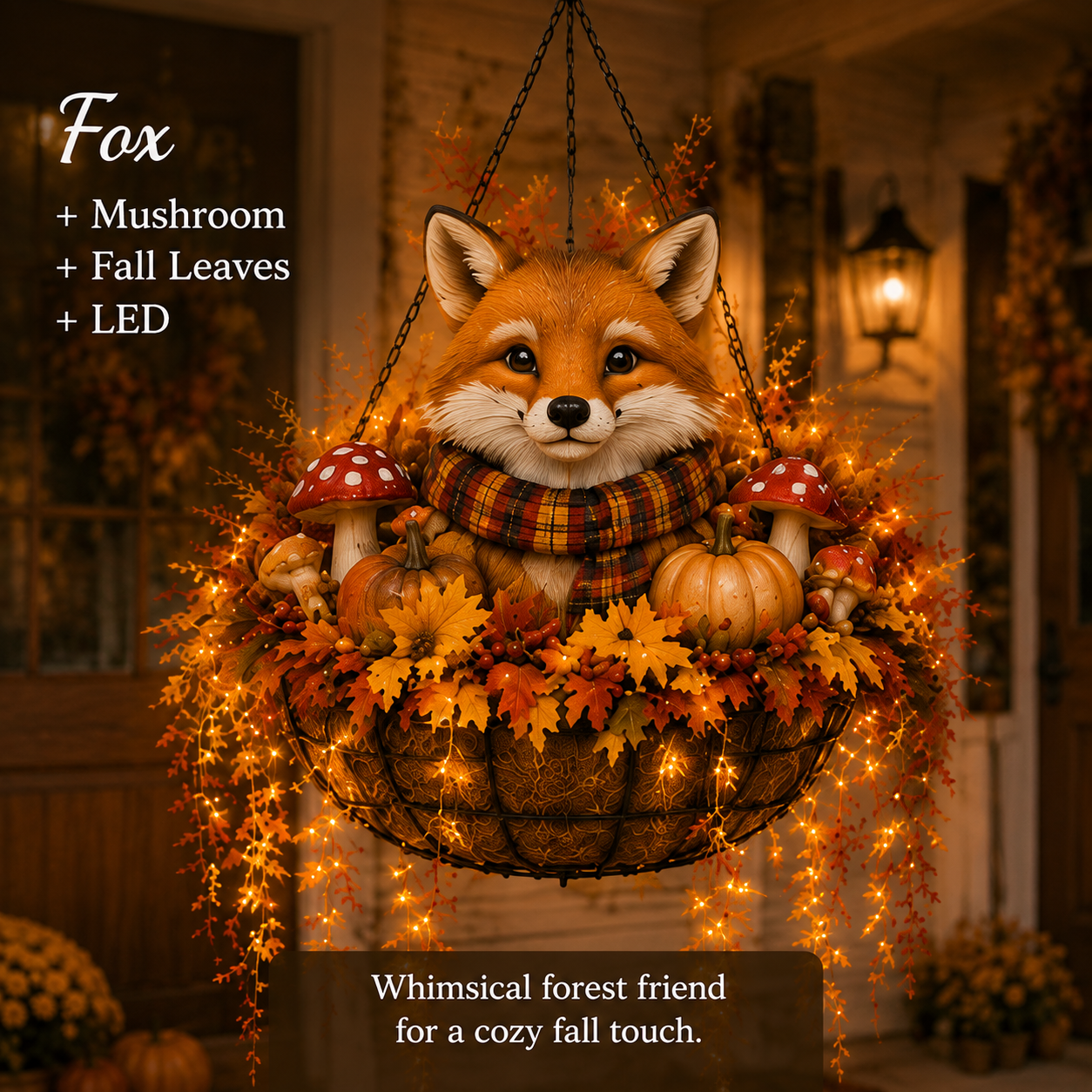 ❤️🍂Fall Animal Hanging Basket Collection：Cardinal / Deer / Fox / Squirrel