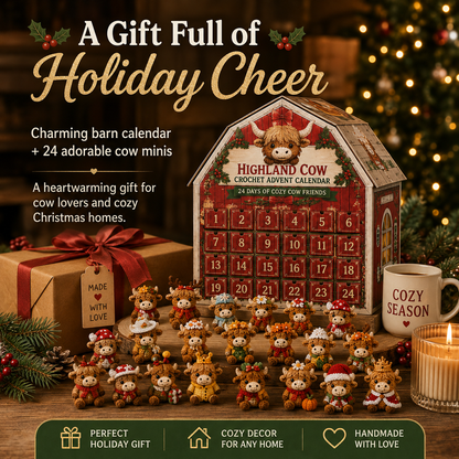 2026 Highland Cow Crochet Advent Calendar – 24 Days of Cozy Cow Friends