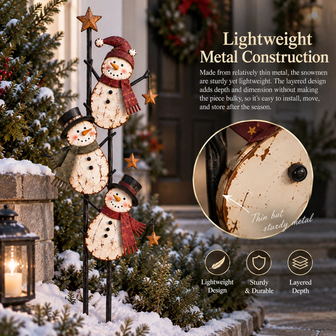 Snowman garden stake size