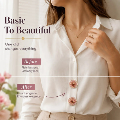 🌸 Flower Button Covers – Instant No-Sew Shirt & Blouse Upgrade