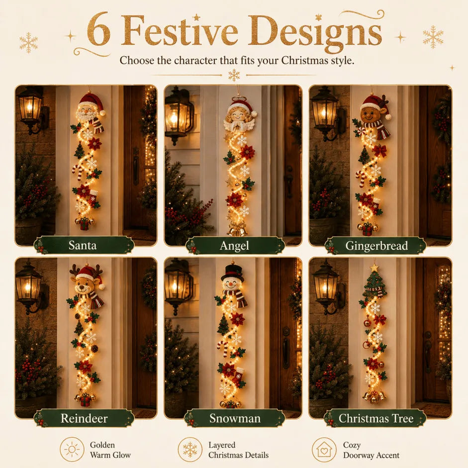 ⏳ Last Day 49% OFF 🎄 Glowing Christmas Door Hanger