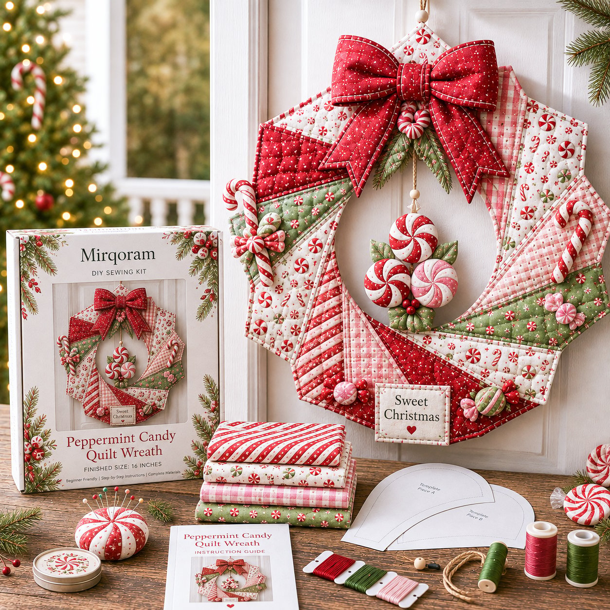 🎄 Christmas Fabric Wreath DIY Kit