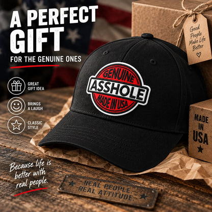 Genuine Asshole Hat | Funny Embroidered Attitude Cap-Made by Jim