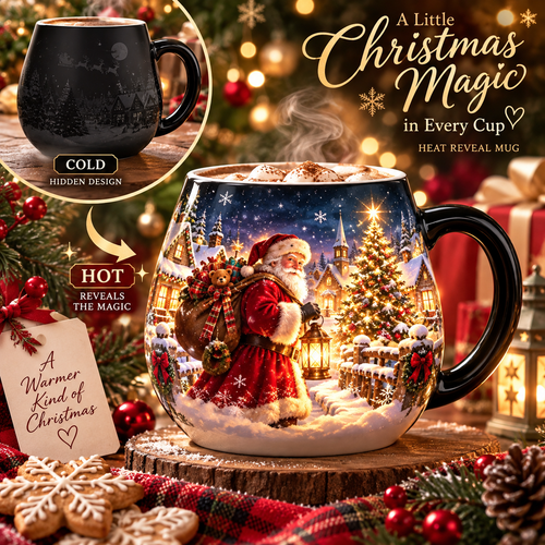 🎄Christmas Magic Color-Changing Mug – Heat Reveal Holiday Gift ✨