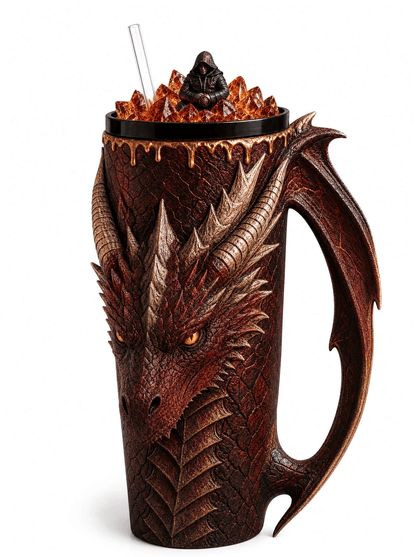 🐉 Unleash the Mythic Flame:Dragon‑Scale Insulated Tumbler | Fantasy Collectible Drink Cup For Hot & Cold Drinks