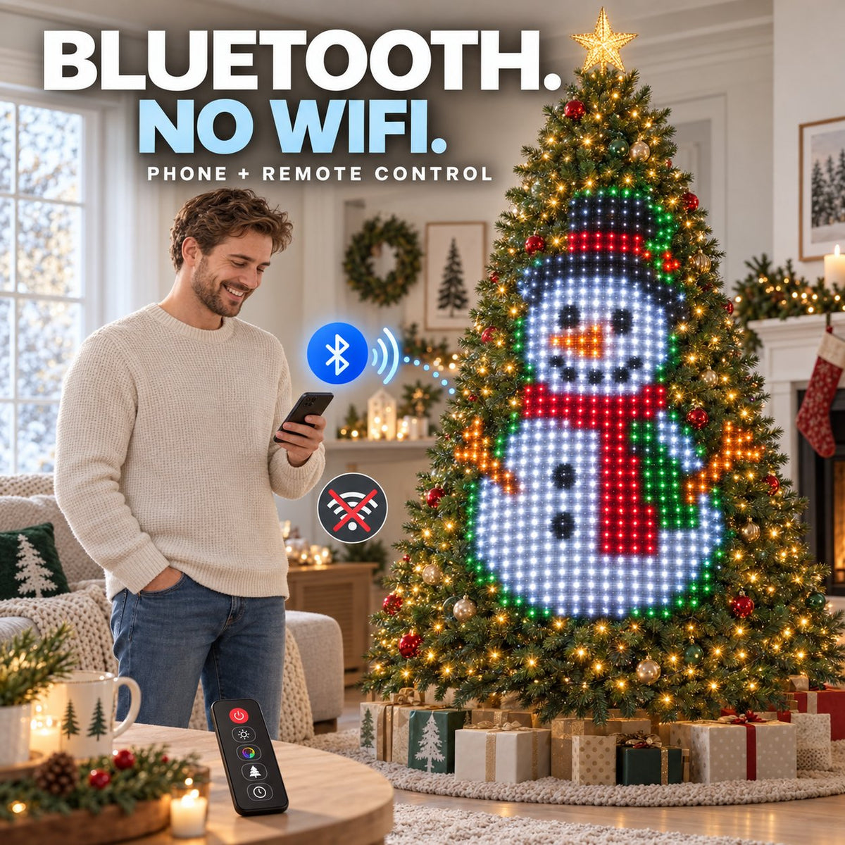 🔥In stock 100pcs - Shipment within 24 hours🎅Smart Pixel Christmas Tree Lights | App Customizable Animated LED String Lights