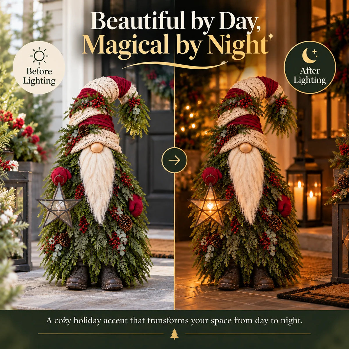 Evergreen Star Gnome™ Lighted Christmas Woodland Decor