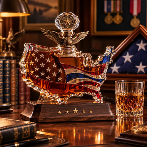 A TRIBUTE THAT LASTS-Veterans Tribute Crystal Decanter