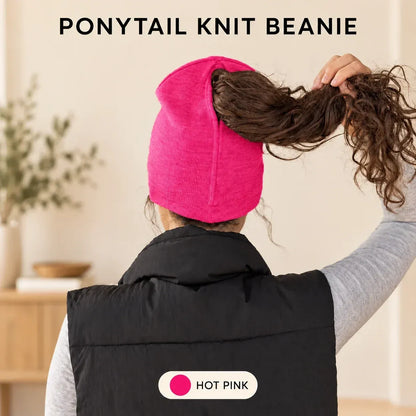 🧲 Women's Magnetic Ponytail Beanie – Hat with Magnetic Hair Opening for Ponytails, Buns & Braids