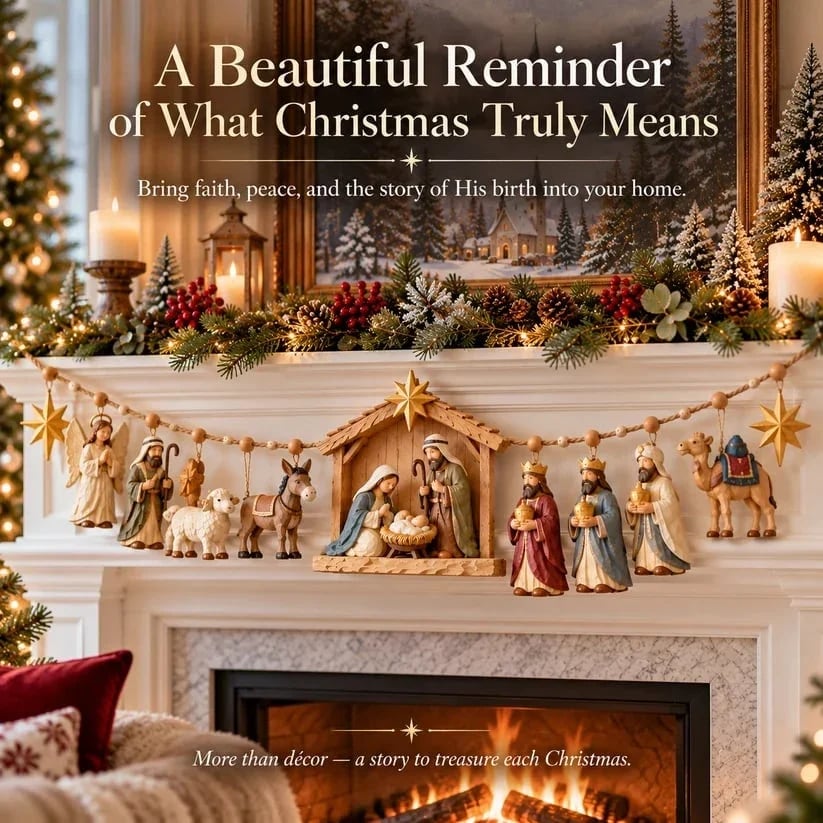 ✝️⭐ Hope Was Born in Bethlehem™ | Christmas Nativity Garland