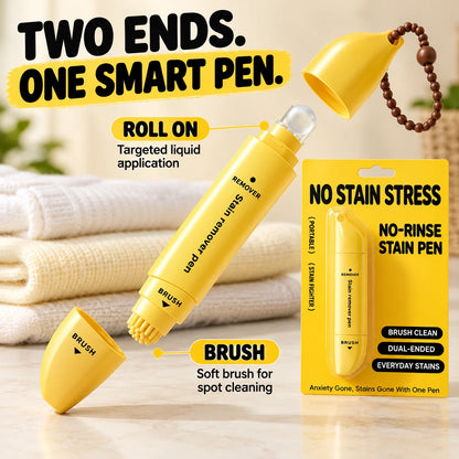 Portable Dual-Head Stain Remover Pen✨ Instant No-Rinse Emergency Spot Cleaner for Clothes, Oil & Coffee Stains⏳
