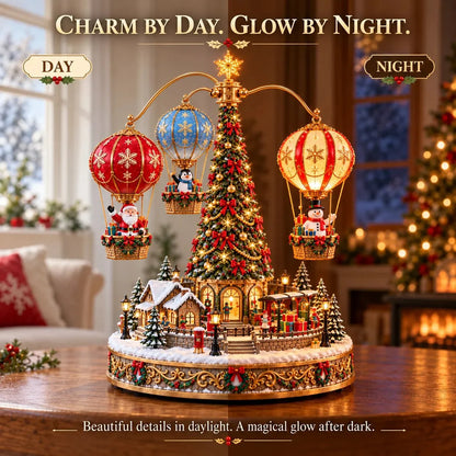 🎅🎈 Santa’s Sky Journey – Animated Lighted Christmas Balloon Village