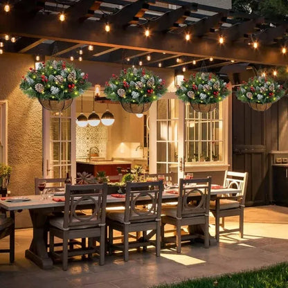 🔥60% OFF 🎄Christmas Hot Sale🏆Pre-Lit Artificial Christmas Hanging Basket
