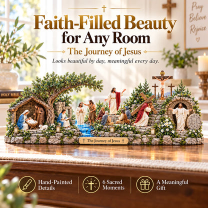 ✝️✨ The Journey of Jesus™ – Lighted 3D Biblical Story Centerpiece | Six Sacred Moments of Faith