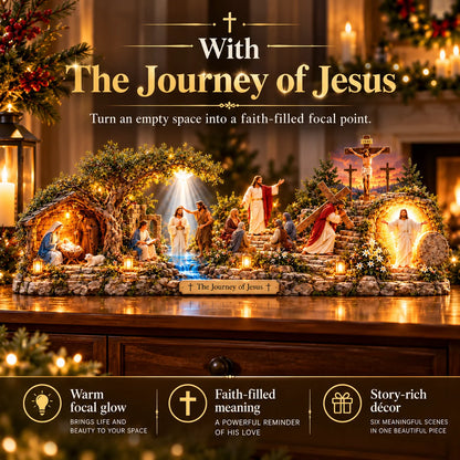 ✝️✨ The Journey of Jesus™ – Lighted 3D Biblical Story Centerpiece | Six Sacred Moments of Faith