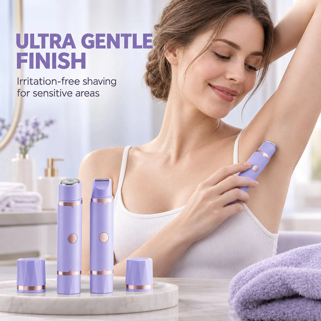 Portable Electric Hair Remover for Women Dual Head Body Shaver and Bikini Hair Trimmer