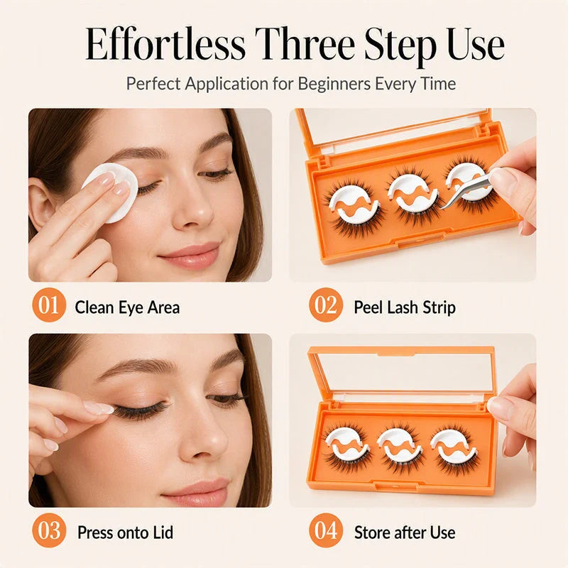 🥳2026 HOT SALE🥳💞50K+ SOLD! ✨👁️ 50% OFF! Self-Adhesive False Eyelashes – 3-second apply with no messy glue. Waterproof, secure & natural 3D look for effortless beauty! 🛡️💪