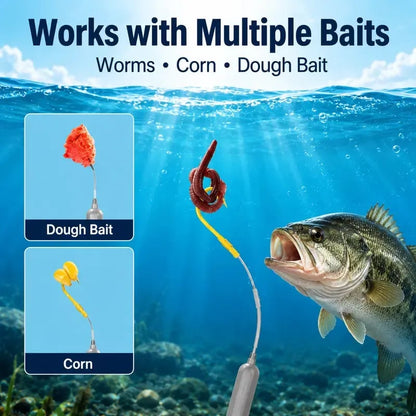 🎣🐟 Ready-to-Fish Floating Bottom Rig Set – 5 Anti-Snag Hook Leaders for Easier Fishing
