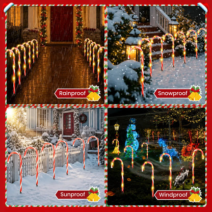 5-Piece Solar Candy Cane Pathway Lights