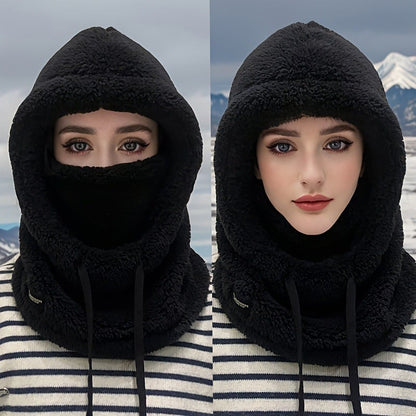 Damen-Fleece-Winterradmaske und -mütze mit Kapuze für kaltes Wetter (Modelljahr 2026)