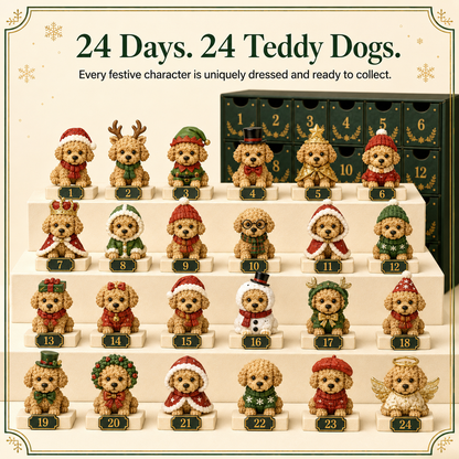 🐶 24 Days of Christmas Teddy Dog Magic Advent Calendar – 24 Collectible Holiday Puppy Surprises