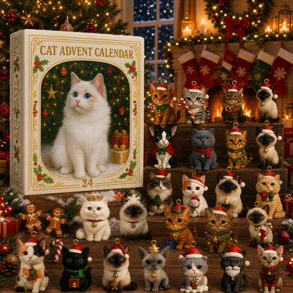 Advent Calendar 2026 Cat Advent Calendar Gift for Adults Friends Cat Owners and Lovers Christmas Holiday Countdown Gift 24 Designs Cats Charm Christmas Tree Ornament