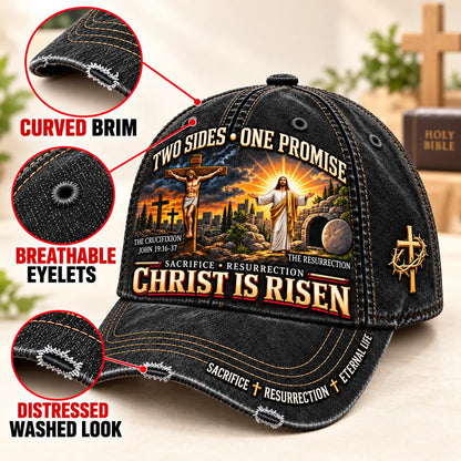 🔥Last Day 50% OFF ✝️ Christ Is Risen Two Sides One Promise Baseball Cap