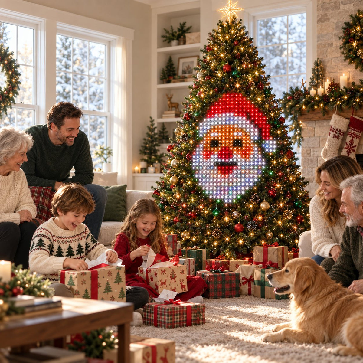 🔥In stock 100pcs - Shipment within 24 hours🎅Smart Pixel Christmas Tree Lights | App Customizable Animated LED String Lights