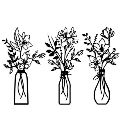 🌸3 Pcs Metal Flowers Wall Art
