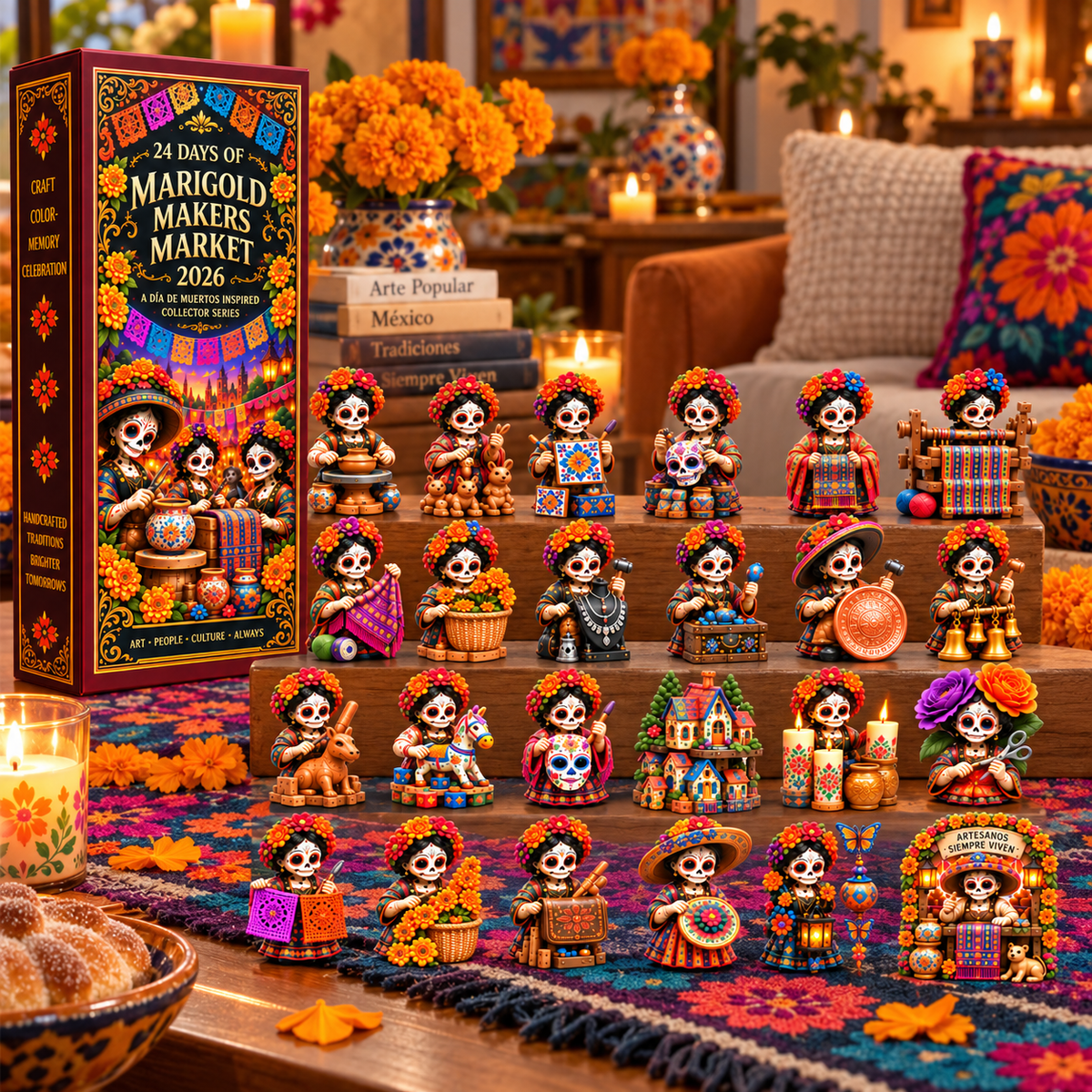 24 Days of Handcrafted Tradition — Día de Muertos Marigold Makers Market Advent Calendar 2026