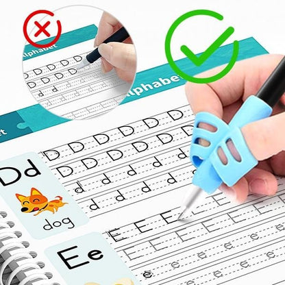 📚 Reusable Kids Handwriting Practice Set – 4 Learning Books with Magic Tracing Pen ✏️✨