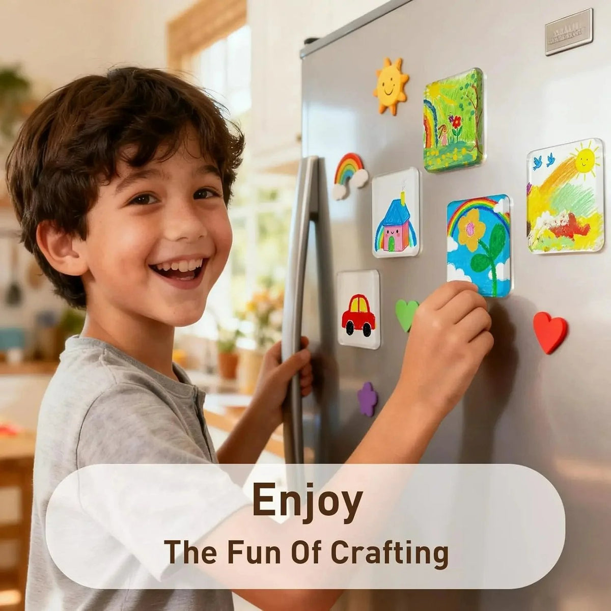 10 Pack 2'x2' Clear Acrylic DIY Fridge Magnets Set with Adhesive Backing – Square Magnetic Photo Frames💕