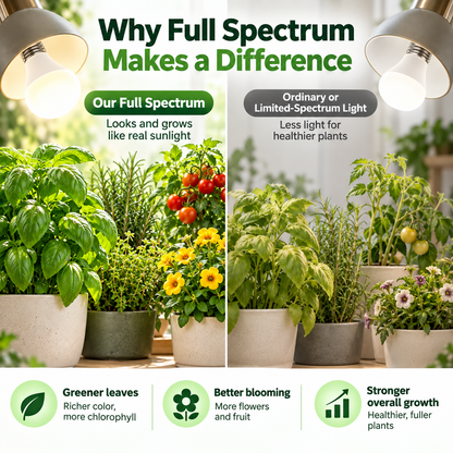 Natural White Full-Spectrum Grow Light Bulbs – E26 Indoor Plant Light, 2-Pack