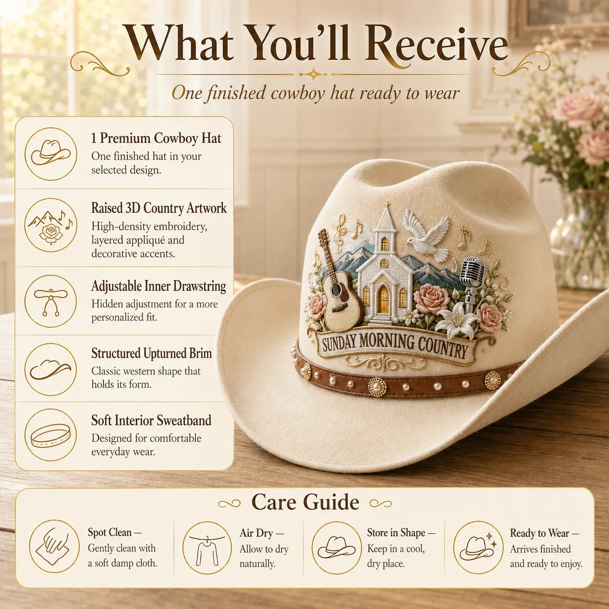 ⏳ Last Day 49% OFF – 🤠 Queen of Country 1946–2026 Tribute Cowboy Hat Collection | Premium Embroidered Western Hats With Guitar, Floral, Rhinestone & Country Music Legacy Designs 🎸✨