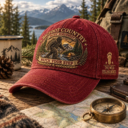 🔥LAST DAY 50% OFF - 2027 Bigfoot Country Heritage Cap – Pacific Northwest Vintage Washed Embroidered Hat (🧢100% Cotton)