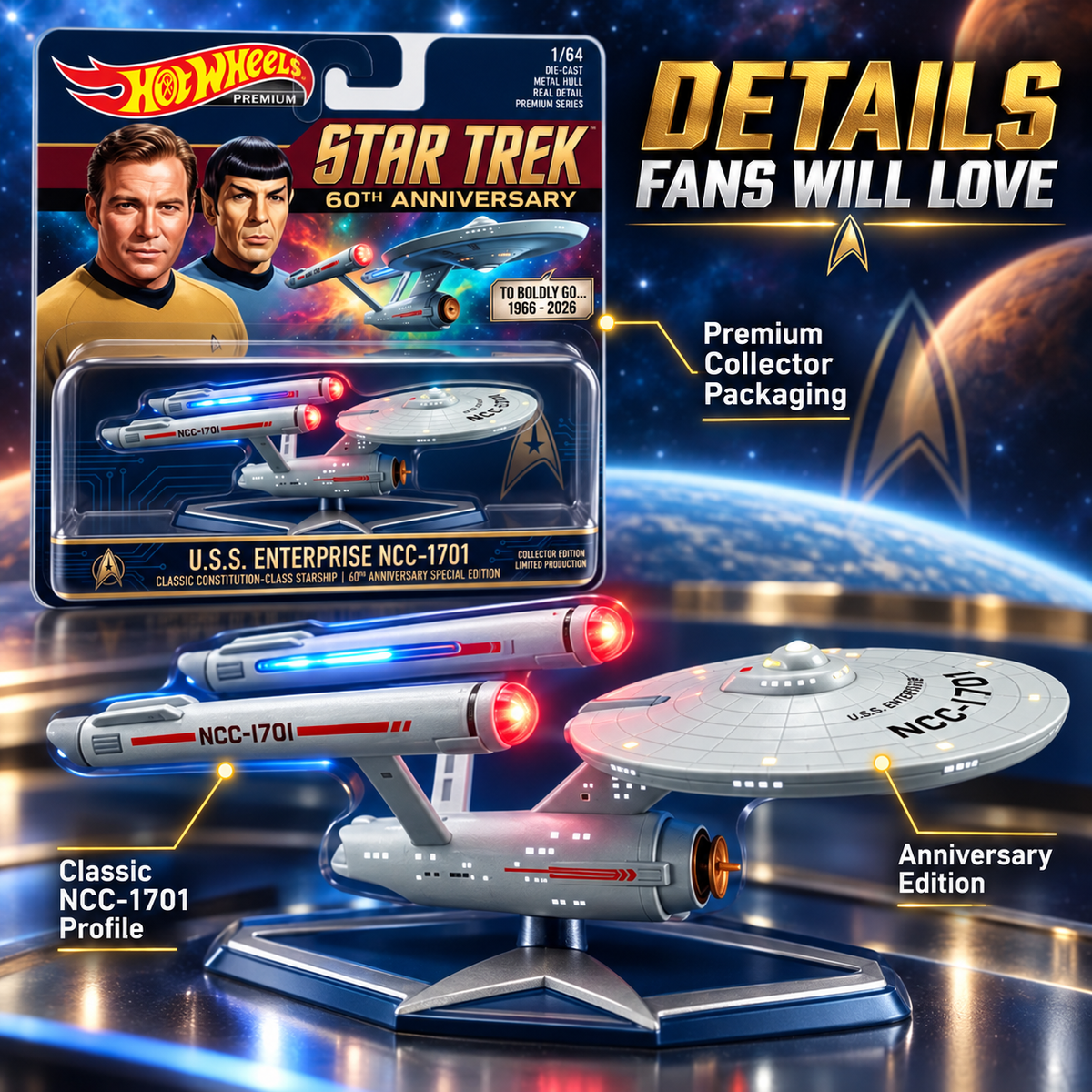 🖖 STAR TREK 60TH ANNIVERSARY U.S.S. ENTERPRISE NCC-1701 COLLECTIBLE