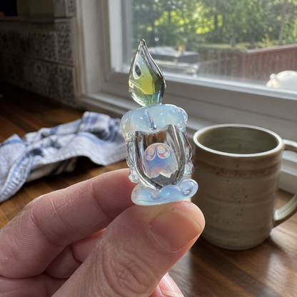 Tiny Ghost in a Glass Candle – Sun-Catching Collectible Figurine