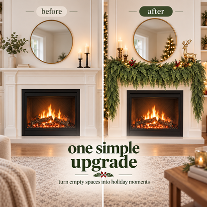 Lush Faux Cedar Christmas Garland – Realistic Evergreen Holiday Decor