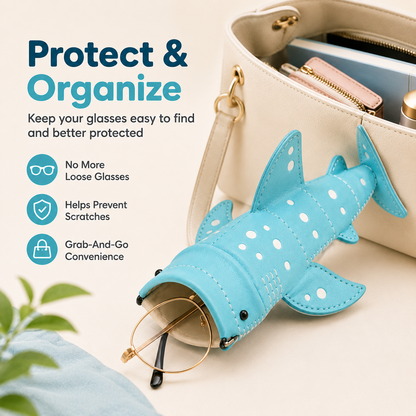 Cute Shark Wide-Mouth Glasses Case