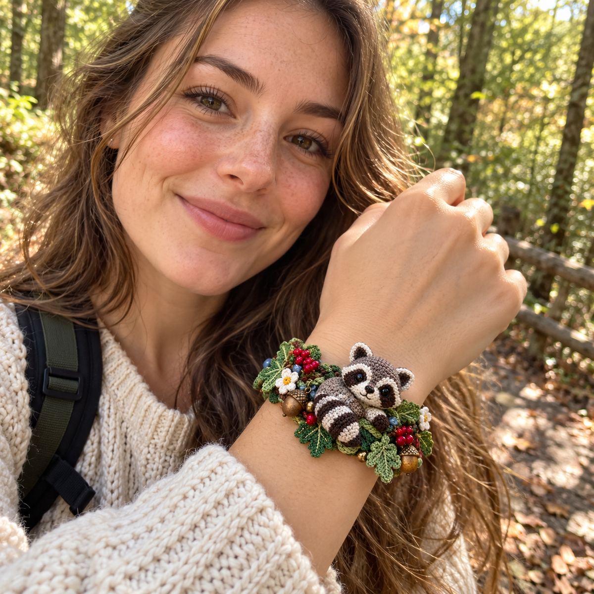 🌿🧶 Woodland Wrist Friends™ – Handmade Crochet Animal Bracelet Collection
