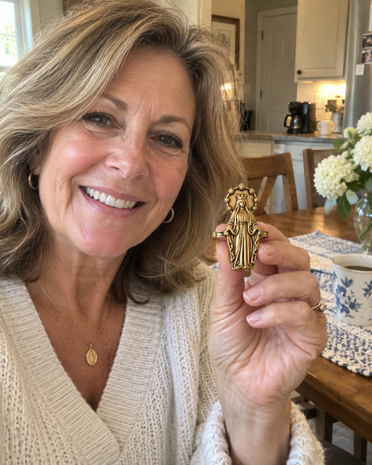 Catholic Devotional Napkin Rings – Sacred Heart, Virgin Mary & Jesus Table Décor