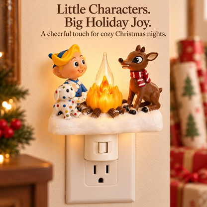 Cozy Campfire Plug-In Night Light in 9 Charming Seasonal Styles