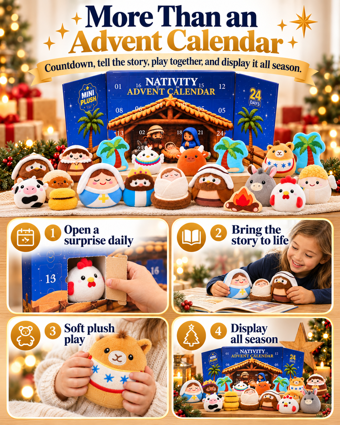 Soft filling detail of Nativity plush character